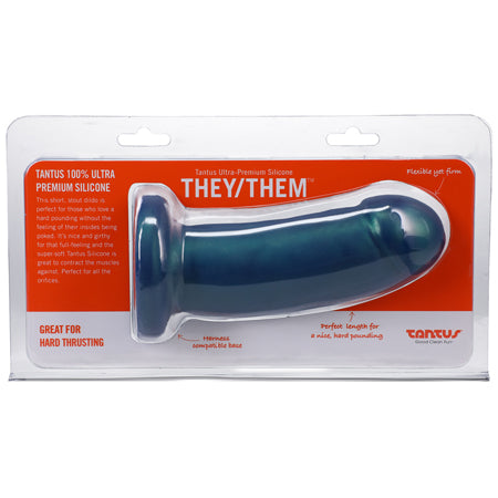 Tantus They/Them Silicone Dildo - Malachite