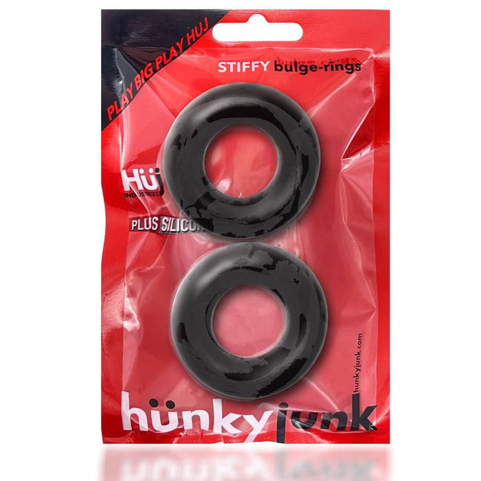 Hunky Junk Stiffy 2 Pack Cockrings - Tar Ice