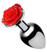 XR Brands Booty Sparks Red Rose Metal Butt Plug | thevibed.com